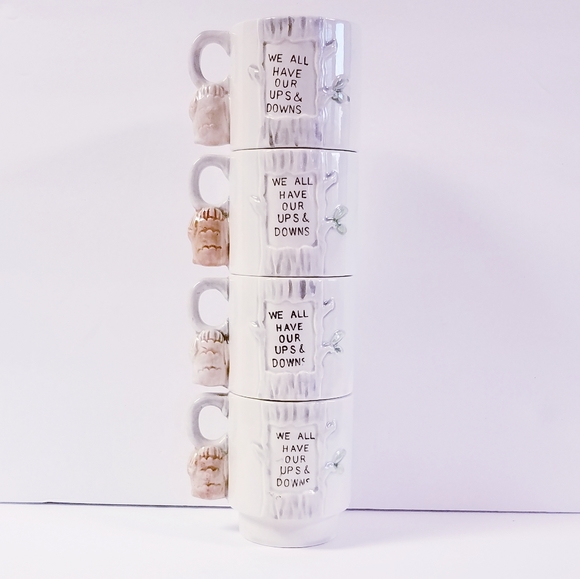 4 Enesco Owl Coffee Cup Emotional Support Stackable Family Dad Mom Son Sister - Picture 5 of 13